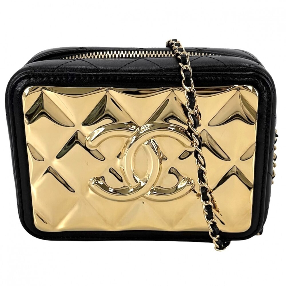 Chanel Matelassé Chain Shoulder Bag for Women, Small Size, Lambskin, Black, G...